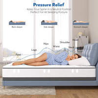 Matelas à ressorts de haute qualité pour chambre d'hôtel, tailles Twin, Double, Queen, King, compressé en boîte, pour usage scolaire et hospitalier