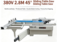 Scie à table coulissante robuste ANGHUA MJ-45 pour meubles, coupe à 45 degrés, système à double moteur