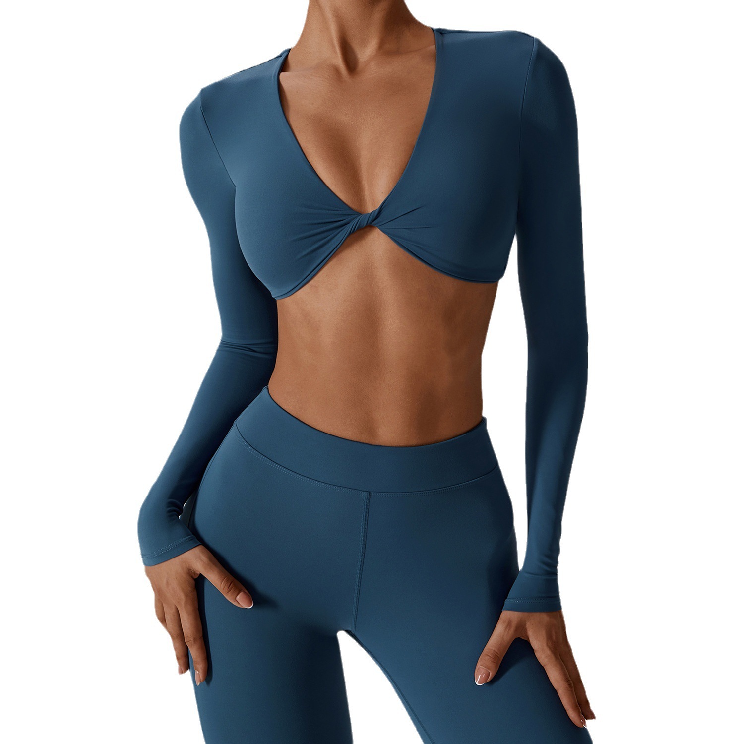 Skin-tight Long-sleeved Yoga Clothes Outdoor Fast-drying Exercise T-shirt Running Nude Fitness Shirt Top