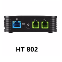 Vente directe usine – Prix bas – Adaptateur GSM ATA Grandstream HT802 pour voix et fax IP (2 ports SIP, ports FXS)