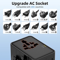 Adaptateur de voyage universel Worldplug 3AC GaN 70W multi-prises internationales pour ordinateur portable et tablette