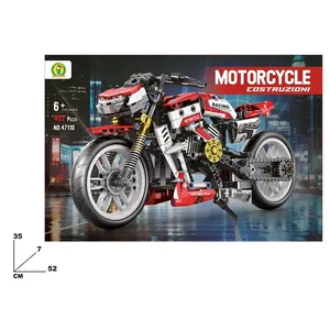 Kit de Construcción de Motocicleta de Plástico, 467 Piezas, Modelo de Carreras, Juguete de Construcción para Niños de 4 a 6 Años - Product Image 1