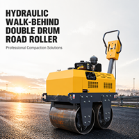 Compacteur vibrant à double tambour de 1 tonne avec moteur et pompe pour la construction de routes en asphalte