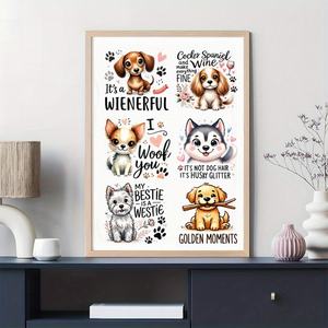 Set Humorous Dog 16oz Tarro de vidrio Papel de transferencia UV DTF Papel de transferencia autoadhesivo alto Adecuado para decorar tazas y botellas - Product Image 5