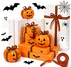 <span class=keywords><strong>Scatola</strong></span> Regalo Pieghevole di Halloween con Motivi Multipli, Confezione per Caramelle Trick or Treat, <span class=keywords><strong>Scatola</strong></span> in Cartone Personalizzabile per Favori di Halloween - Product Image 3