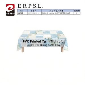 PVC Printed Yarn <b>Tablecloth</b> 1.4x20m For Dining Table Cover - Product Image 2