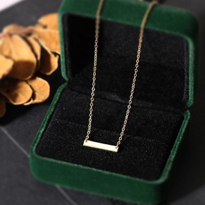 Kalung Batang Persegi Panjang Horizontal Kosong Perak <span class=keywords><strong>Sterling</strong></span> S925 untuk Wanita, Model Trendi dan Laris, Ukuran 16X3cm - Product Image 5