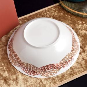 Vajilla de Porcelana Europea de Alta Calidad, Moderna, Ecológica, Biodegradable, Plato Hondo de 9 Pulgadas, Color Rosa, para Bodas y Cenas - Product Image 4