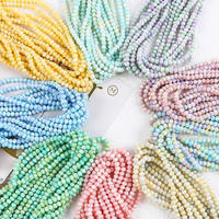 Listo para enviar: Cuentas de cristal facetadas de 4 mm teñidas con agua, estilo Monet Garden Picasso, rondelle espaciador para pulseras y collares DIY