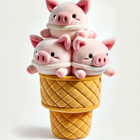2024 nouveau personnalisé rose cochon en peluche crêpe jouet doux mignon Animal en peluche pour enfants rose cochon nourriture en peluche