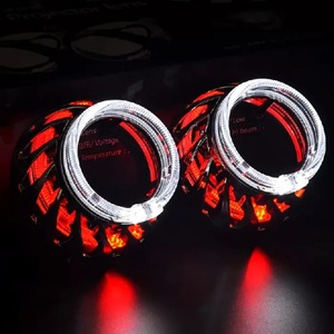 ฝาครอบเลนส์วงแหวนแบบ Dual Angel Eye Demon Eye ขนาด 2.5 นิ้ว พร้อมไฟ LED สีฟ้า สำหรับอัพเกรดไฟหน้ารถยนต์ วัสดุพลาสติก แบบขันสกรู - Product Image 2