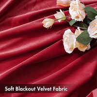 Rideaux occultants en velours doux 100% polyester rouge bordeaux à œillets plissés isolants à fort pouvoir occultant prêts à poser faciles d'entretien toutes saisons