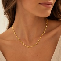 Wholesale Ready to Ship Jewelry 18K Gold Plated Cross String Choker Necklace Sweater Necklace Stainless Steel Jewelry Wholesale