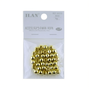Perline in metallo ILAN 8mm placcate oro per lavori artigianali - Product Image 1