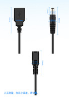 40cm schwarz 2C * 22AWG Dc5.5 * 2.1mm 12V Splitter kabel mit Konverter