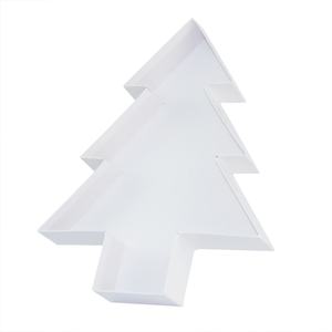 กล่องของขวัญรูปต้นคริสต์มาสสีขาวสำหรับขนมหวาน ลูกอม ลูกอมแท่ง ขนมหวาน บรรจุภัณฑ์กระดาษแข็งพร้อมฝาปิด - Product Image 5