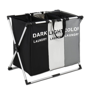 Panier à <span class=keywords><strong>linge</strong></span> pliable et durable en tissu Oxford, lavable, avec 3 sections, pour <span class=keywords><strong>salle</strong></span> <span class=keywords><strong>de</strong></span> <span class=keywords><strong>bain</strong></span>, chambre et <span class=keywords><strong>rangement</strong></span> domestique - Product Image 1