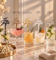 Bâtonnets mélangeurs personnalisés en acrylique transparent pour boissons, avec étiquette nominative imprimée, pour mariage, fête, restaurant, bar, décoration extérieure