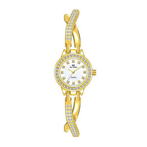Relojes de moda para mujer, relojes de oro rosa con diamantes completos, relojes de cuarzo de joyería de cristal de gama alta - Product Image 3