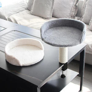 360°Rotating Adjustable C-clamp Desktop Cat Bed with Cat Hammock Mount with Scratching <b>Post</b> for Desk Attachment Cat Desk Perch - Product Image 3