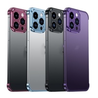 Die Neuesten 2025 Guangzhou Großhandel Aluminium-Handyhüllen Rahmenlose Eckenschutz-Handyhüllen für iPhone 12 13 14 15 16 Pro Max