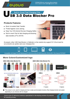 Brandneuer Gold USB-Datenblocker Aluminiumlegierung Gehäuse Datenschutz Schnellladung USB-A Universal Reiseadapter Ladegerät