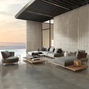 Canapé de bistrot modulaire d'extérieur, moderne, ensemble moulés, meubles de Patio - Product Image 1