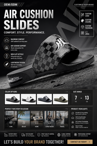 Sandales de sport personnalisées Henghao avec semelle d'air, légères, à coussin doux, antidérapantes, livraison rapide directe d'usine, vente en gros - Product Image 5