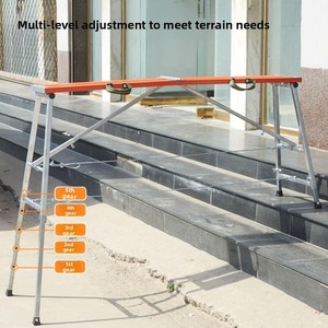 Plataforma de Trabajo Ajustable de Aluminio |   Taburete Plegable Portátil Tipo <span class=keywords><strong>Andamio</strong></span> para Pintar y Lavar Autos |   Peso ligero 150 kg - Product Image 4
