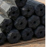 Charbon de bois noir écologique sans fumée de qualité supérieure, bâtonnets de coque de noix de coco, motif hexagonal, 95 % de dureté, temps de combustion de 4 à 6 heures