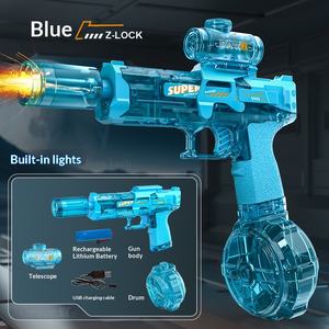 Pistola de Agua Eléctrica Recargable de Alta Presión y Gran Capacidad, Juguete Infantil Transfronterizo, Uzi de Fuego y Hielo, Fabricada en Plástico - Product Image 6