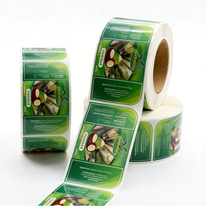Impression personnalisée <span class=keywords><strong>de</strong></span> rouleaux d'étiquettes alimentaires circulaires et rectangulaires, papier adhésif imperméable, autocollants pour collations, sandwichs, pizzas, sucre, logo, restauration rapide - Product Image 4