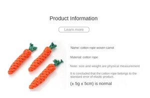 CE Sertifikalı Çok Satan Havuç Şeklinde Halat Pamuklu Köpek Oyuncakları Diş Gıcırdatma Isırmaya Dayanıklı Can Sıkıntısını Giderici Köpek Çiğneme Oyuncağı Evcil Köpekler İçin - Product Image 2