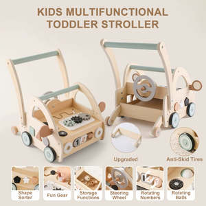 Offre Spéciale CE CPC certifié jouets en bois pour enfants centre d'activité multifonctionnel unisexe enfant en bas âge pousser marcheur apprentissage <span class=keywords><strong>marche</strong></span> bébé - Product Image 2