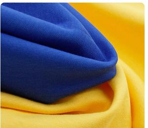 120 Cổ Màu Sắc 43% Hữu Cơ Bông 51% Tái Chế Polyester 6% Spandex 310gsm Không Khí Bông Ấm Interlock Vải Cho Fasion Quần Áo - Product Image 2