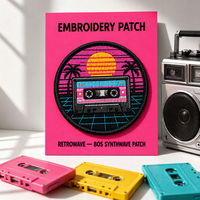 Patchs brodés tendance en gros – Cadeau pour les amateurs de musique cyberpunk rétro, motif fleur, thermocollants, faits main, tailles personnalisées pour chapeaux