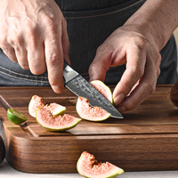 3,5-inch Damascus staal VG10 kern fruitmes, ultra scherp schilmes met Pakka houten handvat
