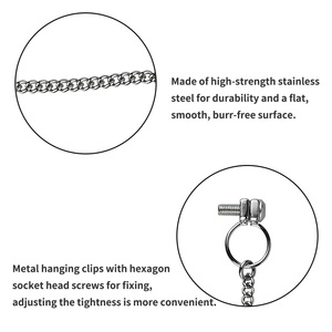 FRRK 1 Par de Pinzas Metálicas para Pechos con Cadena y Campana, Pinzas para Pezones, Juego Sexual para Adultos, Bondage, Juguetes Sexuales BDSM - Product Image 5