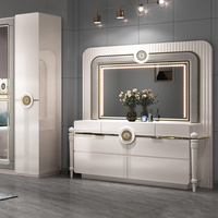 Ensembles de cadres de lit de taille King, meubles de luxe, lits de maison, chambre d'hôtel, ensemble de meubles de chambre à coucher en bois moderne