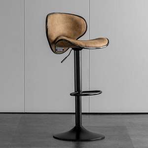 Nordic High Counter Bar Chair Moderne De Luxe Or Métal Tech Tissu pour Cuisine Bar Salon-Shampooing Salon Salle De Bains - Product Image 3