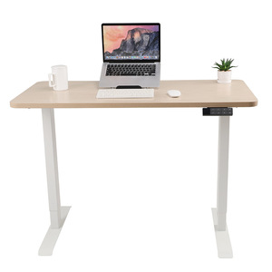 Bureau d'ordinateur électrique réglable en hauteur, double moteur, cadre en métal blanc à 2 sections, pour la maison, le bureau et les jeux - Product Image 2
