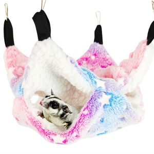 Hamac tunnel cachette en gros pour hamster, cage d'hiver en polaire pelucheuse, lit confortable pour petits animaux, cobaye, alypode - Product Image 1