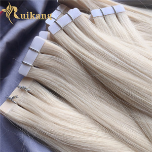 Extensions de cheveux invisibles à bandes adhésives miniatures en tissu russe doublement étiré, 100 % cheveux humains européens, vente en gros - Product Image 1