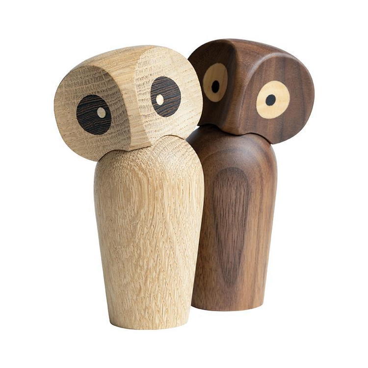 Figuras de animales de madera de diseño nórdico, decoración de escritorio, esculturas de madera de diseño moderno, búho bonito, decoración del hogar