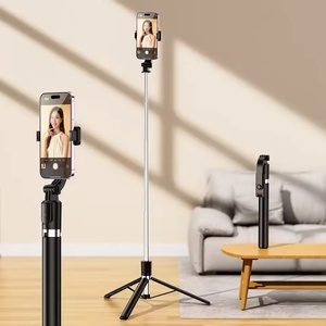 Bâton de selfie pliable, mini trépied portable, bâton de selfie à rotation 360° avec télécommande sans fil détachable pour iPhone <span class=keywords><strong>Xiaomi</strong></span> - Product Image 1