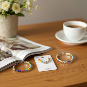 Bracciale con perline in acciaio inossidabile, accessorio di moda unisex per l'uso quotidiano 45025 - Product Image 2