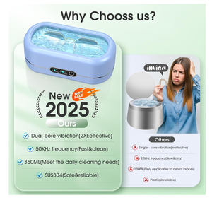 nouveautés Mini nettoyeur à ultrasons 110V 220V nettoyeur de bijoux à ultrasons 350ML Machine de nettoyage de lunettes - Product Image 2