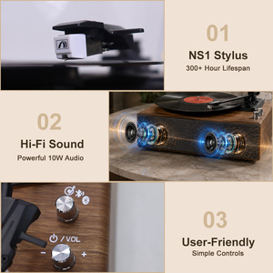 Vente en gros de <span class=keywords><strong>tourne</strong></span>-<span class=keywords><strong>disque</strong></span> HiFi Sapphire Stylus à moule privé avec double Bluetooth et puissants haut-parleurs intégrés de 10 W pour disques vinyles LP - Product Image 4