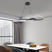 Lustre moderne en fer à LED dimmable, hauteur réglable, forme allongée, taille moyenne pour salon