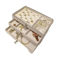 Organisateur de bijoux personnalisable à plusieurs niveaux, style tiroir, grande capacité, en plastique, avec poignée perforée, boîte de rangement pour boucles d'oreilles et bagues